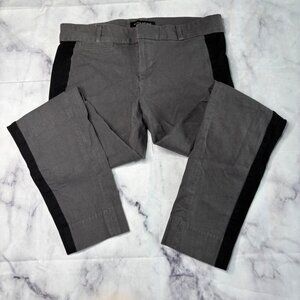 Banana Republic Gray Sloan Fit Dress Pants Womens Size 2 Tuxedo Stripe L45